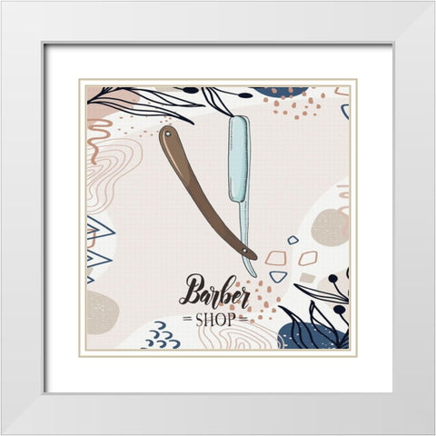 Barber Shop 51 White Modern Wood Framed Art Print with Double Matting by Bolokofsky, Ronald