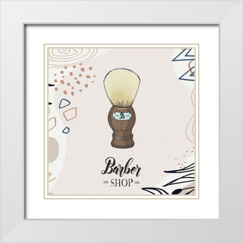 Barber Shop 52 White Modern Wood Framed Art Print with Double Matting by Bolokofsky, Ronald