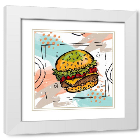 Burger Time I White Modern Wood Framed Art Print with Double Matting by Bolokofsky, Ronald