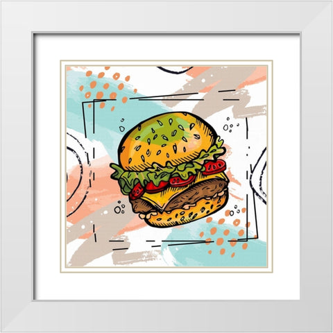Burger Time I White Modern Wood Framed Art Print with Double Matting by Bolokofsky, Ronald
