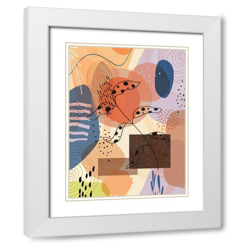 Floral Abstract 301 White Modern Wood Framed Art Print with Double Matting by Bolokofsky, Ronald