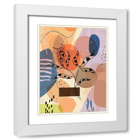 Floral Abstract 302 White Modern Wood Framed Art Print with Double Matting by Bolokofsky, Ronald