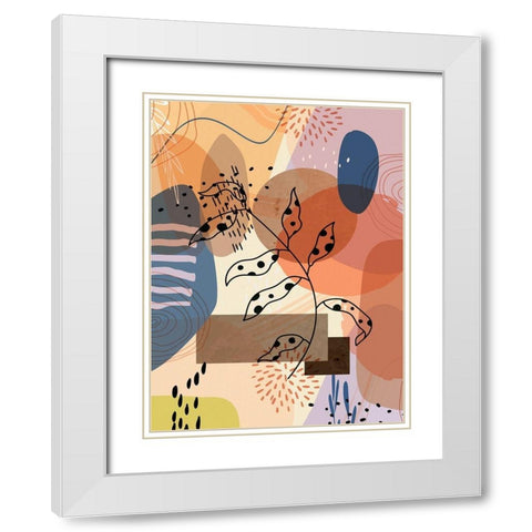 Floral Abstract 303 White Modern Wood Framed Art Print with Double Matting by Bolokofsky, Ronald