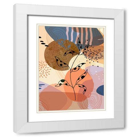 Floral Abstract 304 White Modern Wood Framed Art Print with Double Matting by Bolokofsky, Ronald