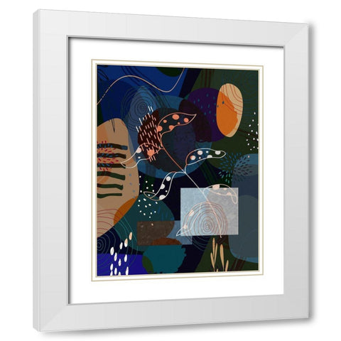 Floral Abstract 401 White Modern Wood Framed Art Print with Double Matting by Bolokofsky, Ronald