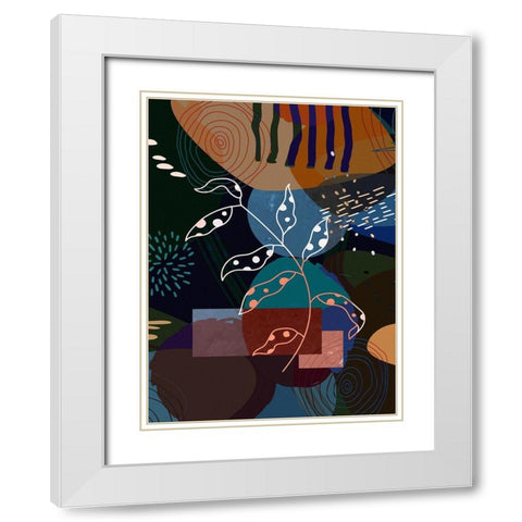 Floral Abstract 403 White Modern Wood Framed Art Print with Double Matting by Bolokofsky, Ronald