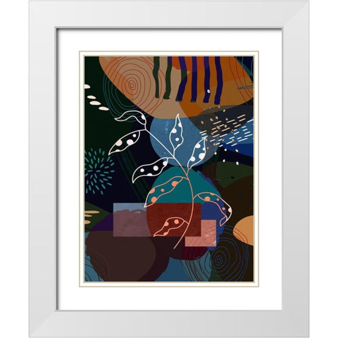 Floral Abstract 403 White Modern Wood Framed Art Print with Double Matting by Bolokofsky, Ronald