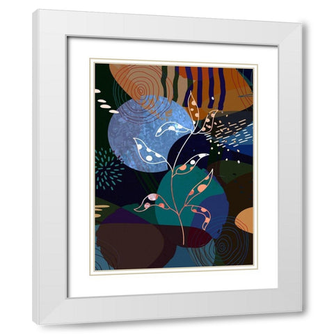Floral Abstract 404 White Modern Wood Framed Art Print with Double Matting by Bolokofsky, Ronald