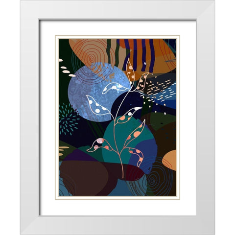 Floral Abstract 404 White Modern Wood Framed Art Print with Double Matting by Bolokofsky, Ronald