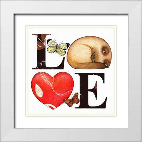 Love 323 White Modern Wood Framed Art Print with Double Matting by Bolokofsky, Ronald