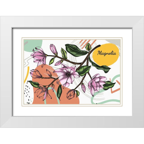 Magnolia 713 White Modern Wood Framed Art Print with Double Matting by Bolokofsky, Ronald