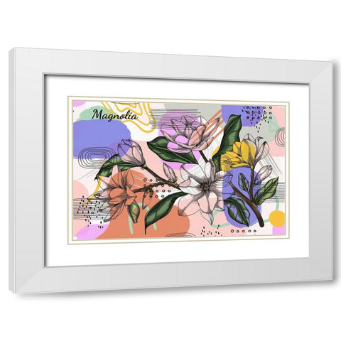 Magnolia 733 White Modern Wood Framed Art Print with Double Matting by Bolokofsky, Ronald
