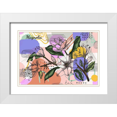 Magnolia 733 White Modern Wood Framed Art Print with Double Matting by Bolokofsky, Ronald
