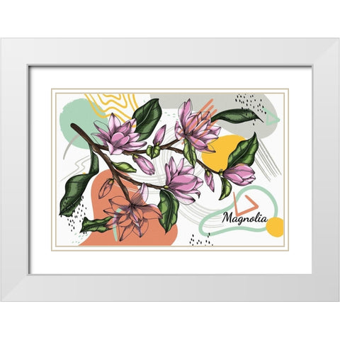 Magnolia 742 White Modern Wood Framed Art Print with Double Matting by Bolokofsky, Ronald