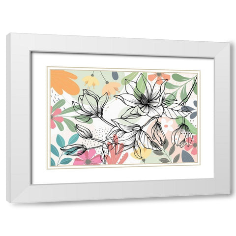 Magnolia Branch 136 White Modern Wood Framed Art Print with Double Matting by Bolokofsky, Ronald