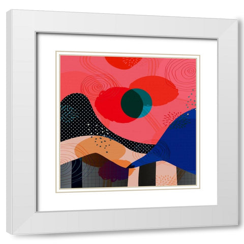 Mid Century Abstract 580 White Modern Wood Framed Art Print with Double Matting by Bolokofsky, Ronald