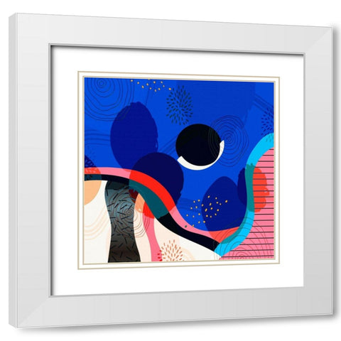 Mid Century Abstract 581 White Modern Wood Framed Art Print with Double Matting by Bolokofsky, Ronald
