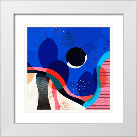 Mid Century Abstract 581 White Modern Wood Framed Art Print with Double Matting by Bolokofsky, Ronald