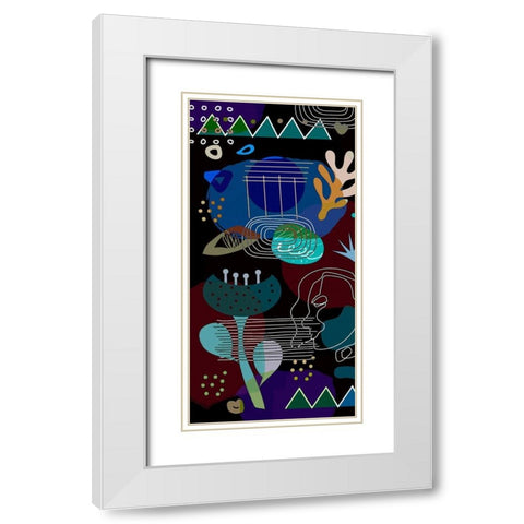 Mid Century Shapes 62A White Modern Wood Framed Art Print with Double Matting by Bolokofsky, Ronald