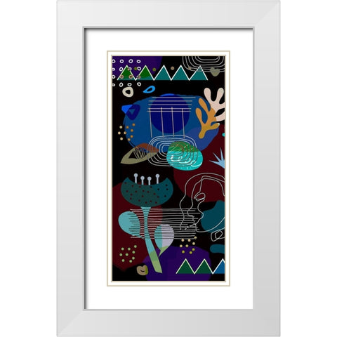Mid Century Shapes 62A White Modern Wood Framed Art Print with Double Matting by Bolokofsky, Ronald