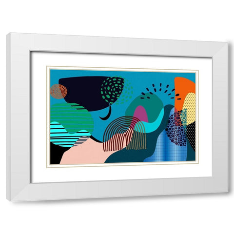 Mid Century Shapes 532 White Modern Wood Framed Art Print with Double Matting by Bolokofsky, Ronald