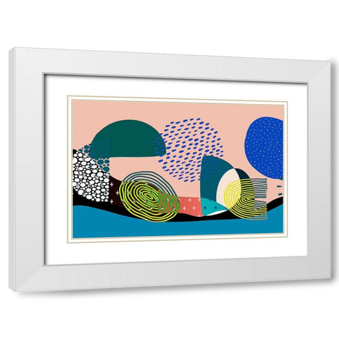 Mid Century Shapes 534 White Modern Wood Framed Art Print with Double Matting by Bolokofsky, Ronald