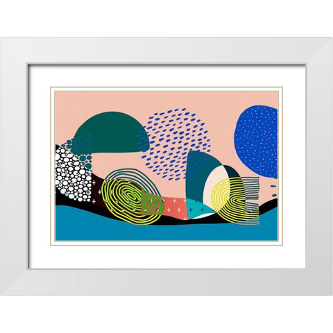 Mid Century Shapes 534 White Modern Wood Framed Art Print with Double Matting by Bolokofsky, Ronald