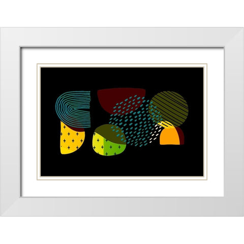 Mid Century Shapes 631 White Modern Wood Framed Art Print with Double Matting by Bolokofsky, Ronald