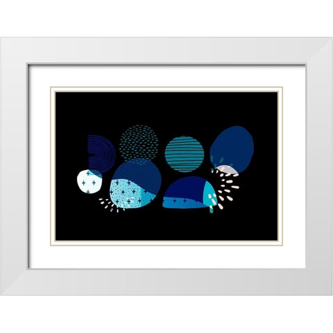 Mid Century Shapes 633 White Modern Wood Framed Art Print with Double Matting by Bolokofsky, Ronald