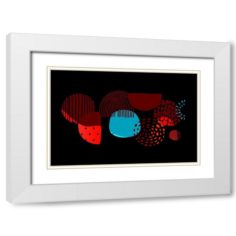 Mid Century Shapes 636 White Modern Wood Framed Art Print with Double Matting by Bolokofsky, Ronald