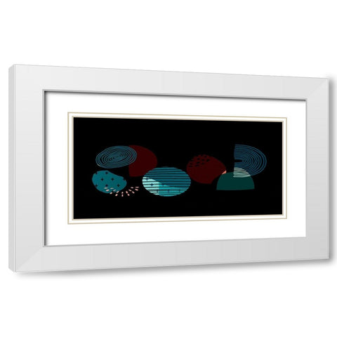 Mid Century Shapes 735 White Modern Wood Framed Art Print with Double Matting by Bolokofsky, Ronald