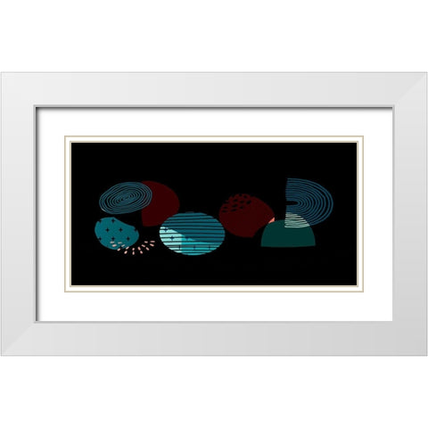 Mid Century Shapes 735 White Modern Wood Framed Art Print with Double Matting by Bolokofsky, Ronald