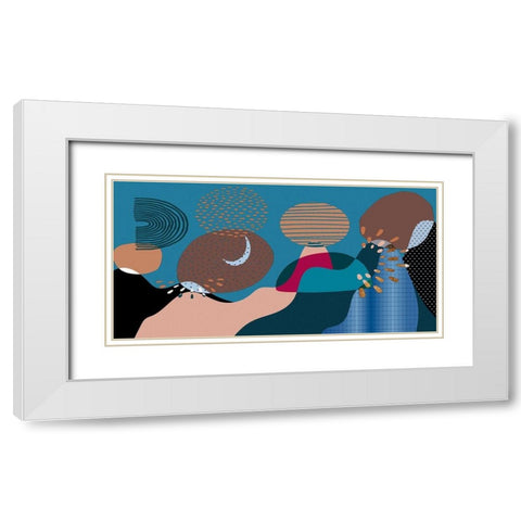 Mid Century Shapes 833 White Modern Wood Framed Art Print with Double Matting by Bolokofsky, Ronald