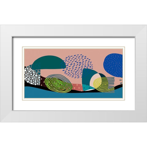 Mid Century Shapes 834 White Modern Wood Framed Art Print with Double Matting by Bolokofsky, Ronald