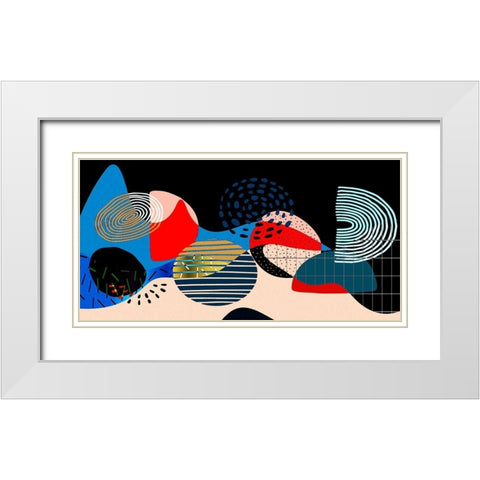 Mid Century Shapes 835 White Modern Wood Framed Art Print with Double Matting by Bolokofsky, Ronald