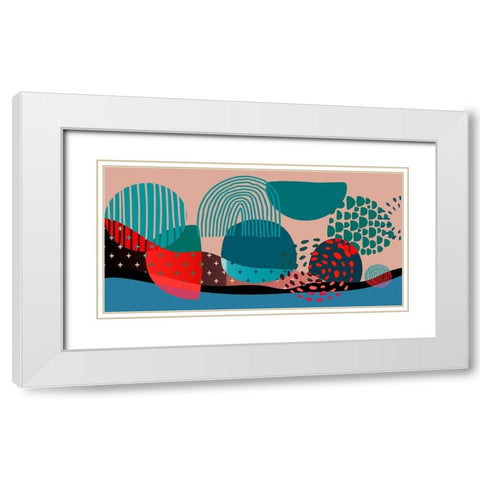 Mid Century Shapes 836 White Modern Wood Framed Art Print with Double Matting by Bolokofsky, Ronald