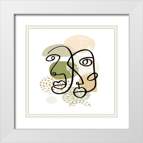 Mid Century Smile 91 White Modern Wood Framed Art Print with Double Matting by Bolokofsky, Ronald