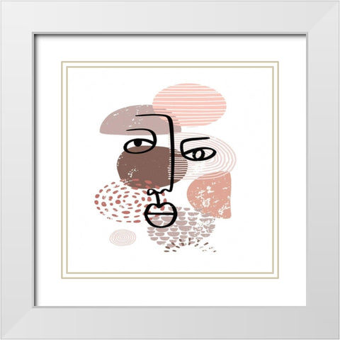 Mid Century Smile 92 White Modern Wood Framed Art Print with Double Matting by Bolokofsky, Ronald