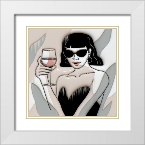 Modern Woman 421B White Modern Wood Framed Art Print with Double Matting by Bolokofsky, Ronald