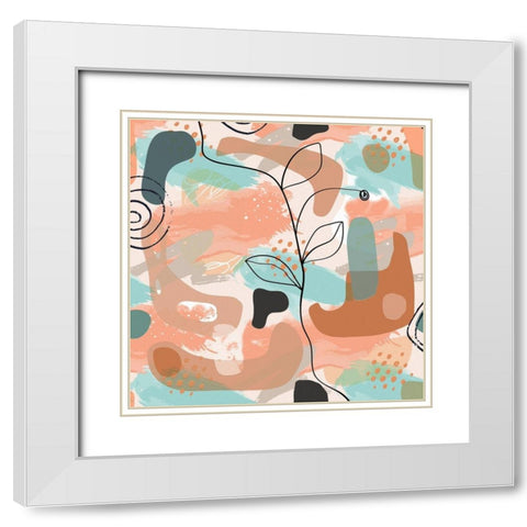Organic Shapes 243 White Modern Wood Framed Art Print with Double Matting by Bolokofsky, Ronald