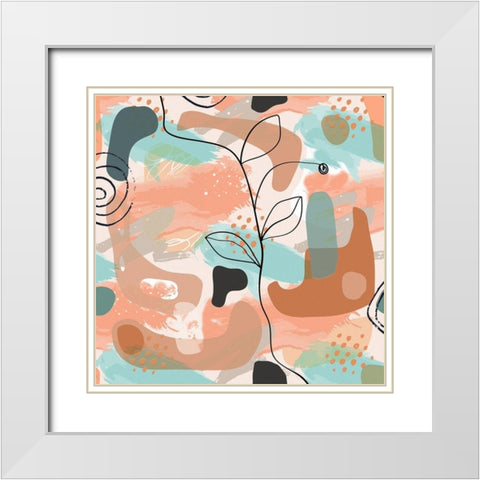 Organic Shapes 243 White Modern Wood Framed Art Print with Double Matting by Bolokofsky, Ronald