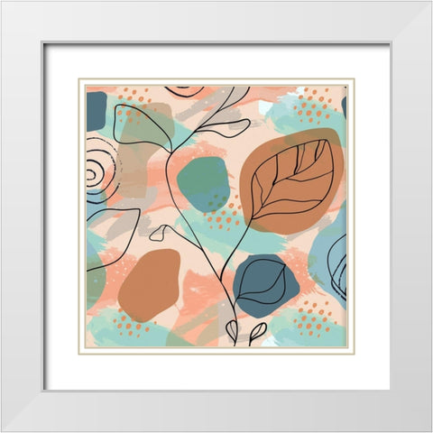 Organic Shapes 244 White Modern Wood Framed Art Print with Double Matting by Bolokofsky, Ronald