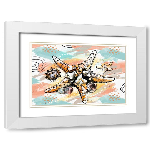 Starfish 61 White Modern Wood Framed Art Print with Double Matting by Bolokofsky, Ronald