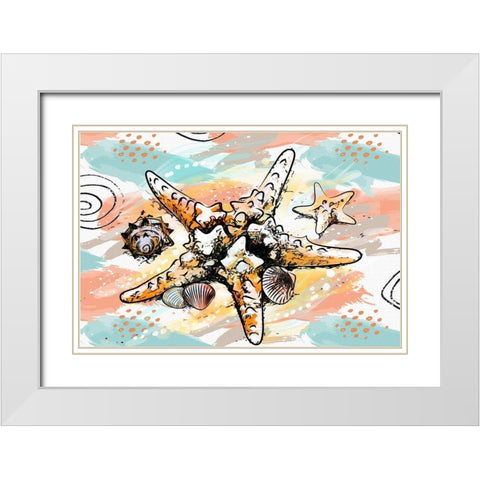 Starfish 61 White Modern Wood Framed Art Print with Double Matting by Bolokofsky, Ronald