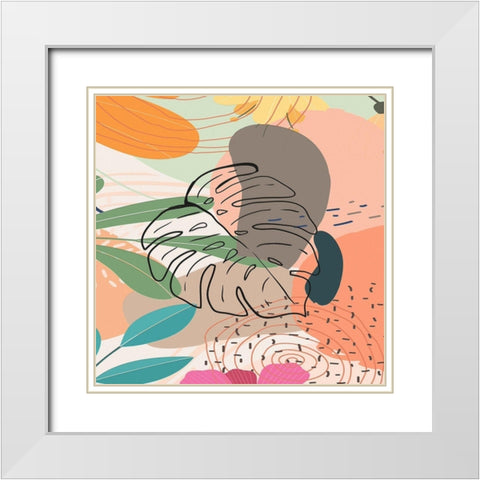 Tropical Leaves 19A White Modern Wood Framed Art Print with Double Matting by Bolokofsky, Ronald