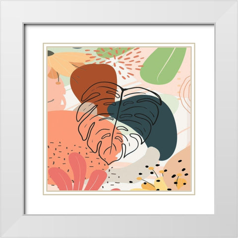 Tropical Leaves 19B White Modern Wood Framed Art Print with Double Matting by Bolokofsky, Ronald