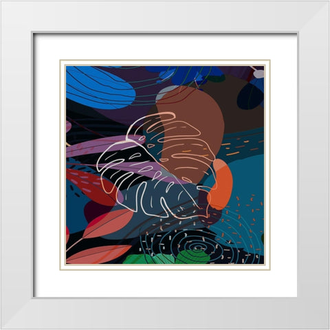 Tropical Leaves 29A White Modern Wood Framed Art Print with Double Matting by Bolokofsky, Ronald