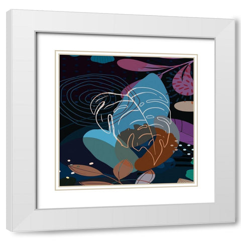 Tropical Leaves 29C White Modern Wood Framed Art Print with Double Matting by Bolokofsky, Ronald