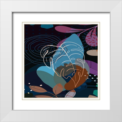Tropical Leaves 29C White Modern Wood Framed Art Print with Double Matting by Bolokofsky, Ronald