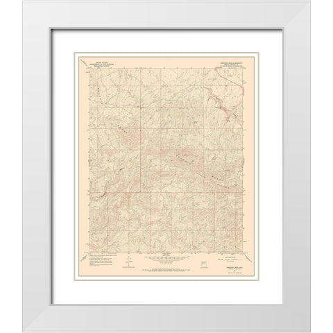 Arrastra Mountains Arizona Quad - USGS 1967 White Modern Wood Framed Art Print with Double Matting by USGS